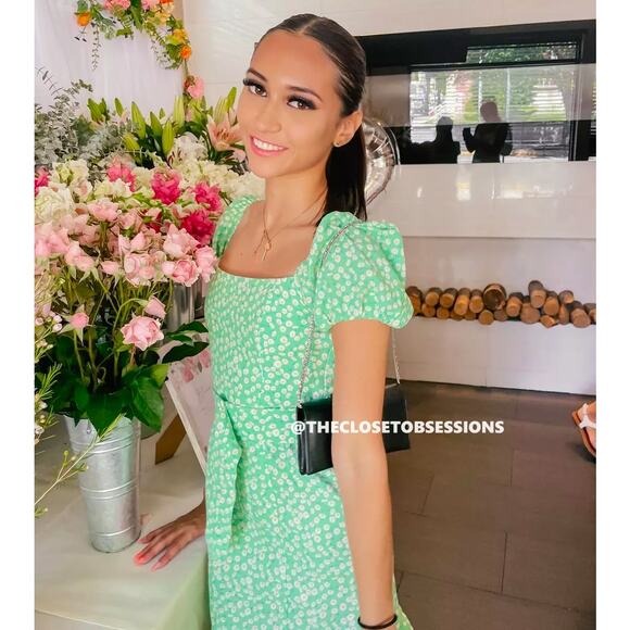 ๐ ZARA Linen Blend Belted Mini Dress NWT | Puff Sleeve Ruffle Hem L - Picture 2 of 16